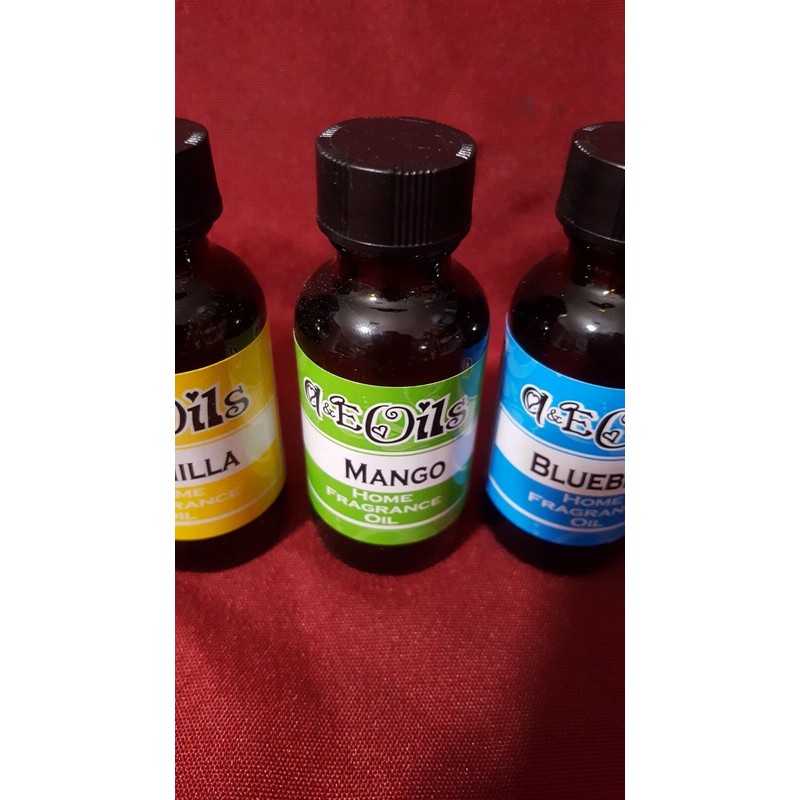 A&E Oils 8 Assorted Home Fruit Scented Fragrance Therapeutic Oils
