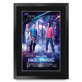 HWC Trading Bill & Ted 3 Face the Music Gifts Printed Poster Signed Autograph Picture for Movie Memorabilia Fans - A3 Framed