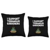 I Support Terrarium Gardeners Tropical Ecosystem Moss Plants Throw Pillow