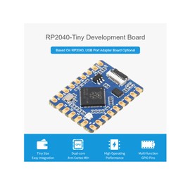 waveshare RP2040-Tiny Mini Development Board with USB Port Adapter Board and FPC Cable,Based on Raspberry Pi Microcontroller RP2040,Dual-Core Arm Processor,Support C/C++, MicroPython, Arduino,