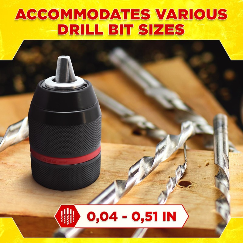 Keyless Drill Chuck SDS Adapter - 1/2-20 UNF Drill Chuck