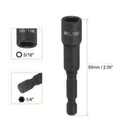 HARFINGTON 5Pcs Magnetic Nut Driver 5/16" x 1/4" Quick Change Hex Shank Magnetic SAE Nut Driver CRV Steel for Impact Drive Nuts Bolts Driver Bit Set for Drill