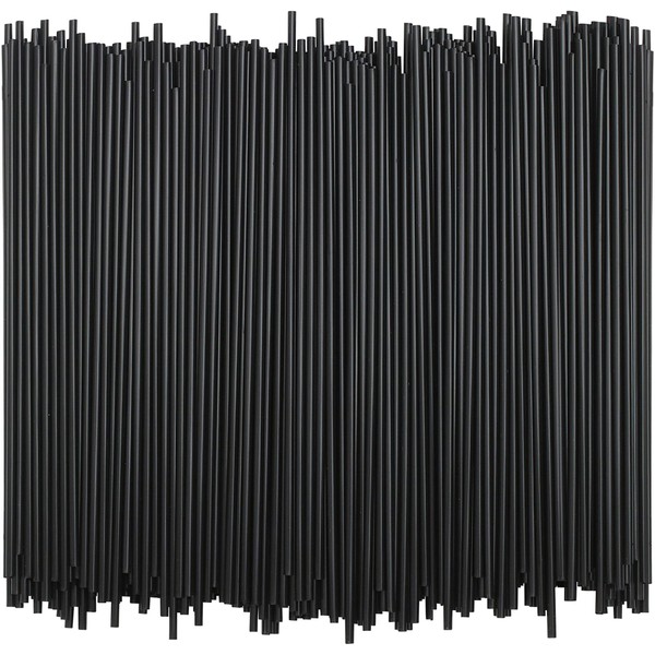 Tall Plastic Coffee Stir Sticks - 7 Inch Coffee Stirrer Sip Straws (Black, 1000)