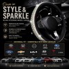 15" Sparkly Large Diamond Steering Cover for Women,Universal Fit (Colorful)