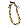 Maleka Designs 32" Hawaiian Kukui Nut Lei Necklace in Brown,