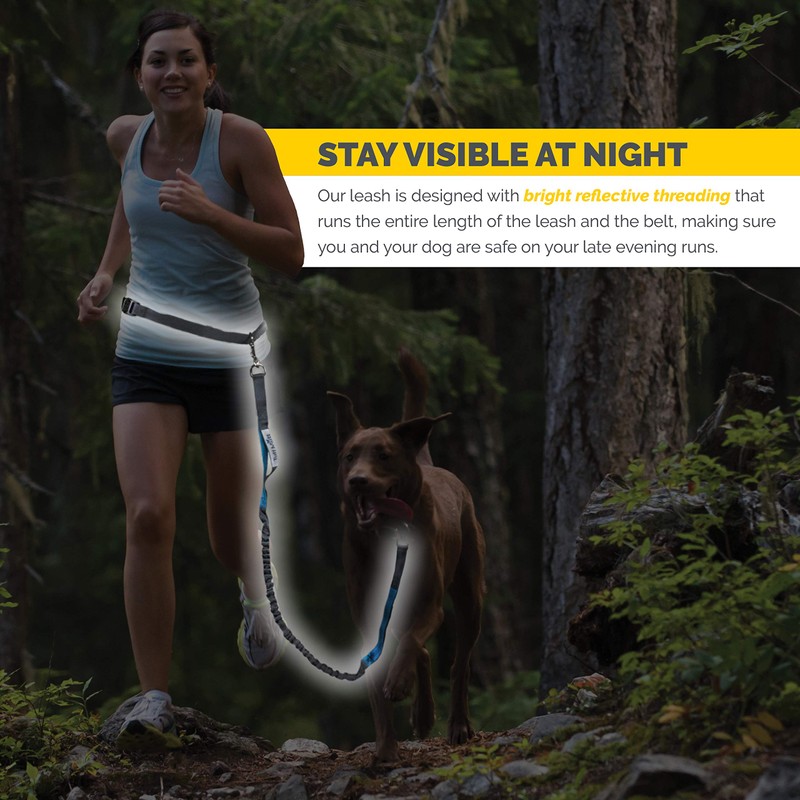 Tuff Mutt Hands Free Dog Leash for Walking Running Hiking,