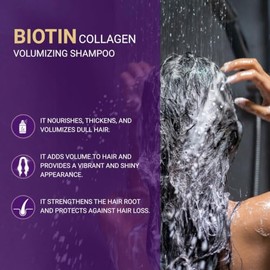 BIOXCIN Champú De Colágeno Y Biotina, Anticaída Para Todo Tipo De Cabello, Fórmula Herbal Voluminizadora, Paquete De 3, 300 Ml