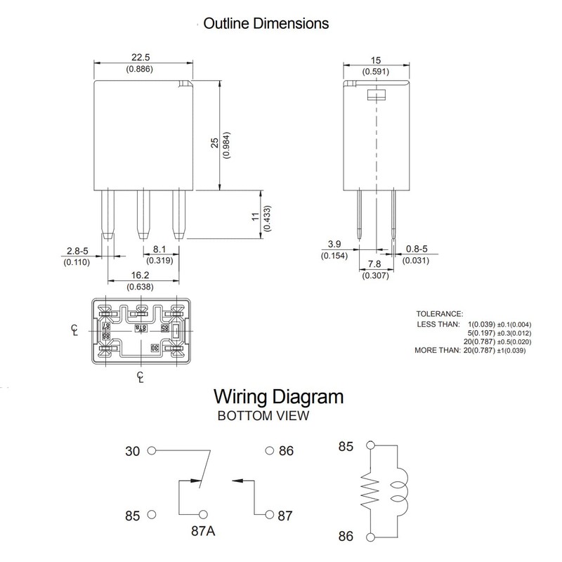 (Pack of 2) 301-1C-C-R1 U01 12VDC Automotive Relay 5 Pins