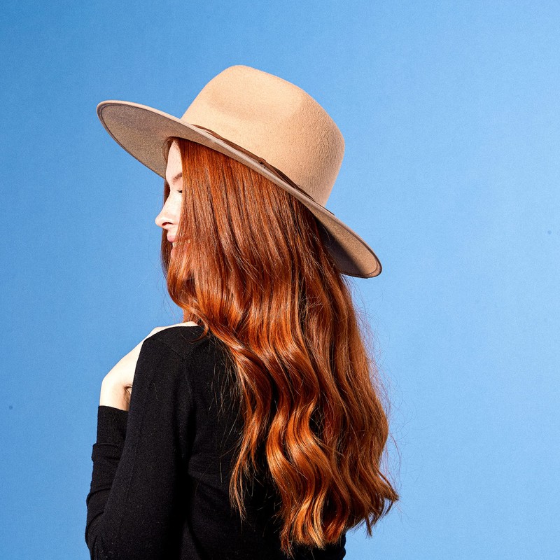 Tickled Pink Women's Hilary Wool Panama Hat, Faye, Nude, One