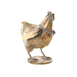 Deco 79 Metal Chicken Decorative Garden Sculpture Patina Garden Statue, Outdoor Sculpture 8" x 13" x 13", Bronze