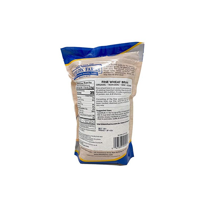 Shiloh Farms - Organic Unprocessed Fine Bran - 20 oz