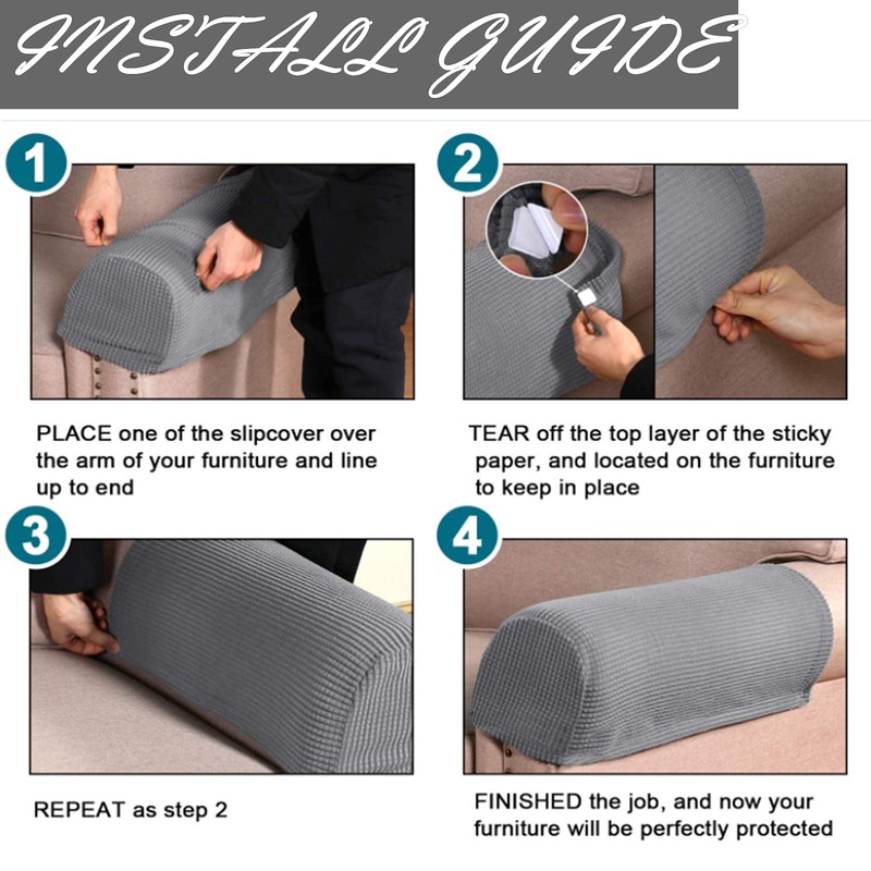 GAMUKAI Stretch Armrest Covers (Set of 2) – Anti-Slip Spandex