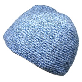 Conjunto de 2 musulmanes calavera Cap Beanie AMN-192 Islam hecho a mano ganchillo Takke Kufi Sombrero Taqiyah Headwear, Azul claro / Púrpura, Mixed