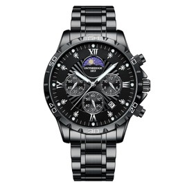 Men's Quartz Chronograph, Water Resistant, 10 ATM Waterproof, Stylish, Men's Brand, Popular, Business, Simple, Date, Luminous, Stainless Steel Band, For Working People, Job Hunting, Anniversary,