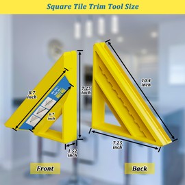 Tile Tool, Tile Edge Trim Cutting Tool for Installation, Precise 45-Degree Miter Cut Tile Trim Square Accessories for Pro and Beginner (1 Piece, Yellow)