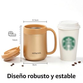 Taza Termo para Cafe 500 ML18oz, Vaso Termico Acero Inoxidable con Tapa y Asa, Tazas Termica Hermtica para Agua Caliente y Fra, Regalo para Hombre,...