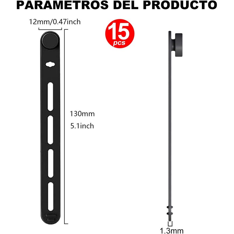 15 Piezas Organizador de Cables, Silicona Sujeta Cables Reutilizable Lavable,