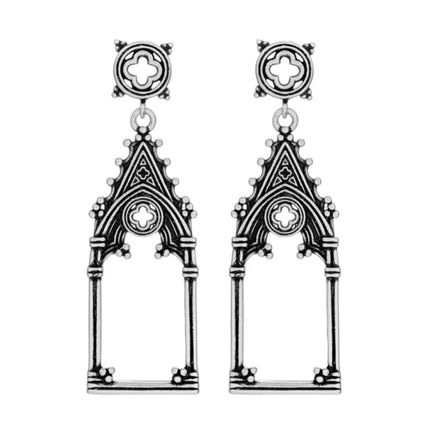 Restyle Cathedralis Earrings Gothic Church Window Dangle Jewelry for Alt