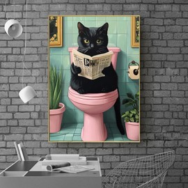 ARPADAMO cat Diamond Art Kits for Adults,5D Diamond Painting DIY Black Cat Diamond Art Diamond Painting Kits for Adult,Round Full Drill Diamonds, Diamond Art Kits for Home Decor-12x16inch