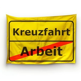 Retirement Flags as Farewell Gift for Retirees/Place Sign Motif/Weatherproof/Eyelets at Top Hem /Outdoor and Indoor Use/100% Polyester (Cruise, S)