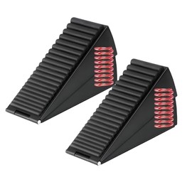 2 Piezas Topes de Puerta Ajustables, Amortiguador de Puerta con Resorte de Alta Resistencia, Bloqueador de Puerta Antichoque y Antiviento, Cuña de Seguridad para Puertas Sin Taladro (2 Negro)