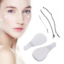 Face Lift Tape Invisible with String Anti-Wrinkle for Lifting Sagging Skin, Double Chin for Wrinkles, Breathable, Waterproof, Strong Adhesive, 40pcs Face Tapes (Face Tapes with Dark Strings)