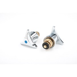 derClou24 8080000013 Sanitary Upper Section Tri-Star Handle Trecorn Complete 1/2 Inch Marking Blue Cold Water