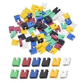 California JOS 120 PCS Jumper Caps Kit 2.54mm Standard Circuit Board Shunts Short Circuit Connection Pin Blocks for Arduino Raspberry Pi PCB PC (Mixed, 20 Piece/Color)