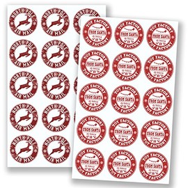 2 x A4 Sheets - North Pole Air Mail & Santa Toy Factory Stickers Christmas #6604 (A4 Sheet - 5cm x 5cm Stickers)