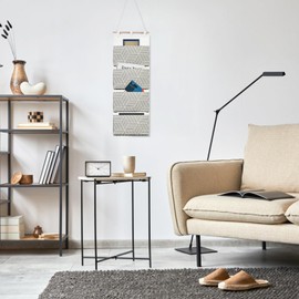 Jeesblsy Hängeorganizer Tür Wand Hängender Utensilientasche Hängende Aufbewahrungstasche Organizer für Eingang Garderobe Badezimmer Kinderzimmer mit 4 Große Fächer Tasche, 2 Stück (Grau)
