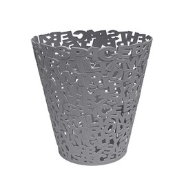 balvi Waste Paper Bin Letters Grey Plastic 30 cm