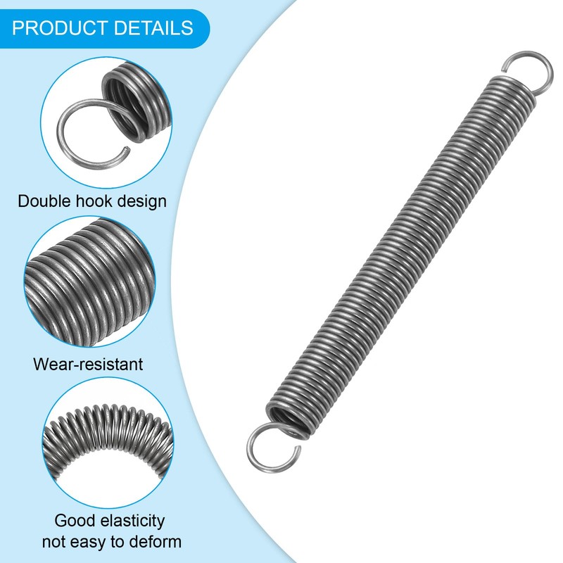 PATIKIL 2pcs Extension Spring Wire 0.05" OD 0.4" Free Length