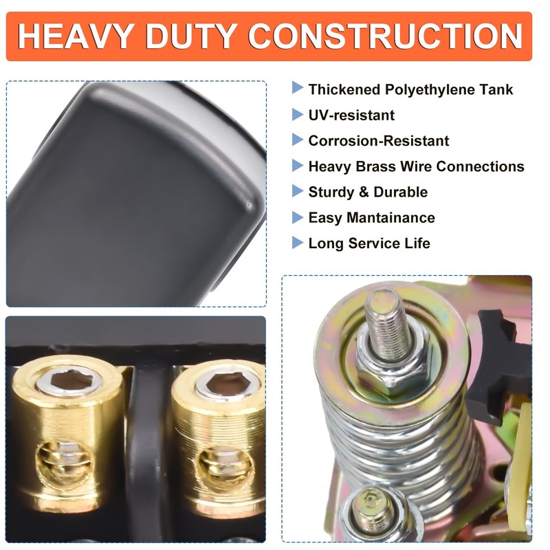 40-60PSI Water Pressure Switch for Well Pump, Heavy Duty 110V