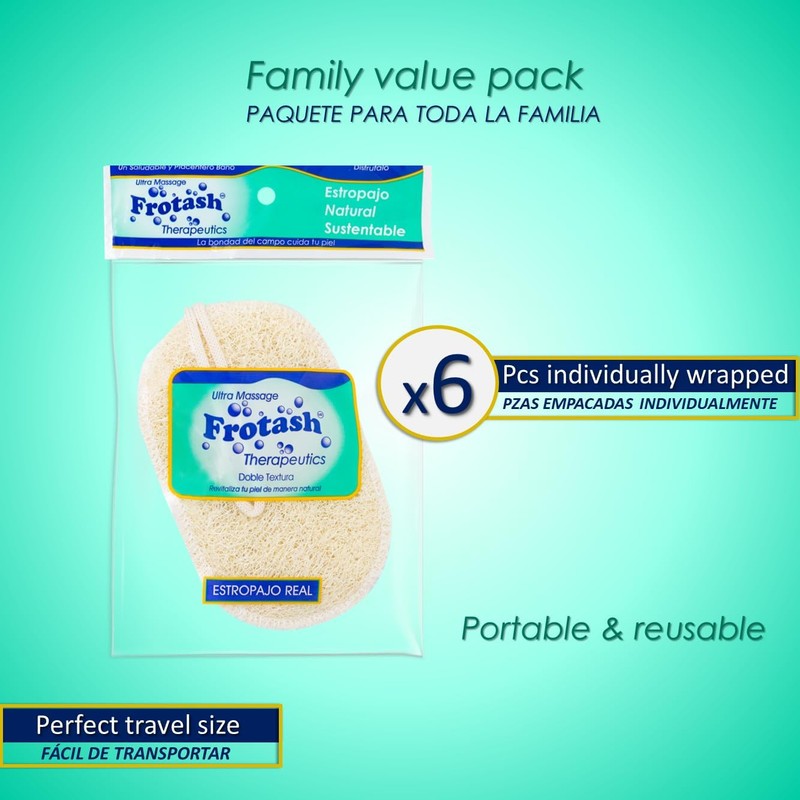 Estropajo Loofah Exfoliante Lufa Pastecito para Baño 6 Piezas