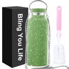 WINCHERRIA Diamond Water Bottle,Bling Water Bottle Rhinestone Stainless Steel Thermal