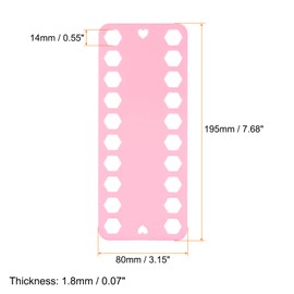 HARFINGTON 5pcs Embroidery Floss Organizer Cards 20 Positions PP Plastic 7.68" x 3.15" Cross Stitch Thread Holder for Sewing Needlework Thread Holder, Pink