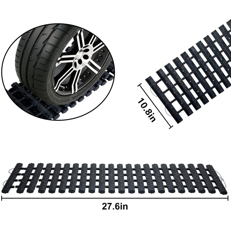 Emergency Devices Tire Traction Mats, Portable for Snow, Ice, Mud,