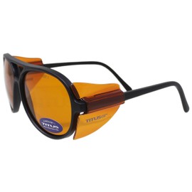 TITUS G35 Retro Aviator Z87 Sunglasses Eye Protection w/Side Shield Motorcycle Shooting DOT ANSI CE Approved Safety Glasses (Blue Blocking Orange)