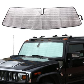 PIUGILH Car Windshield Sunshade UV Ray Reflector for Hummer H2 2003-2007 Front Window Sun Shade Shield Cover Foldable Reflective Sun Visor