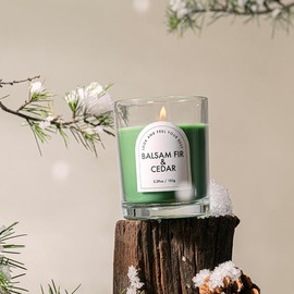 Soy Wax Scented Candle in Glass Jar 6 Scents Aromatherapy Candle| 28-Hour Long Burn | Plant Essential Oils | Home Aroma & Decor (Balsam Cedarwood)