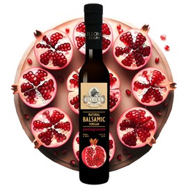Ellora Farms, Pomegranate Infused Thick Aged Balsamic Vinegar, No-Added Sugar, No-Preservatives, Glass Bottle, 8.45 oz., Pack of 1