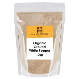 Organic Ground White Pepper 100g by Manor Springs Organic