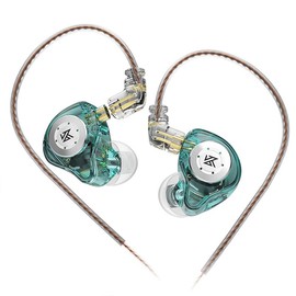 KZ EDX PRO Gaming Earbuds IEM Earphones with 1DD Wired in Ear Monitor, Bass Sound with New 10mm Dynamic Driver Detachable Cables - Color: Cyan, Type: No mic
