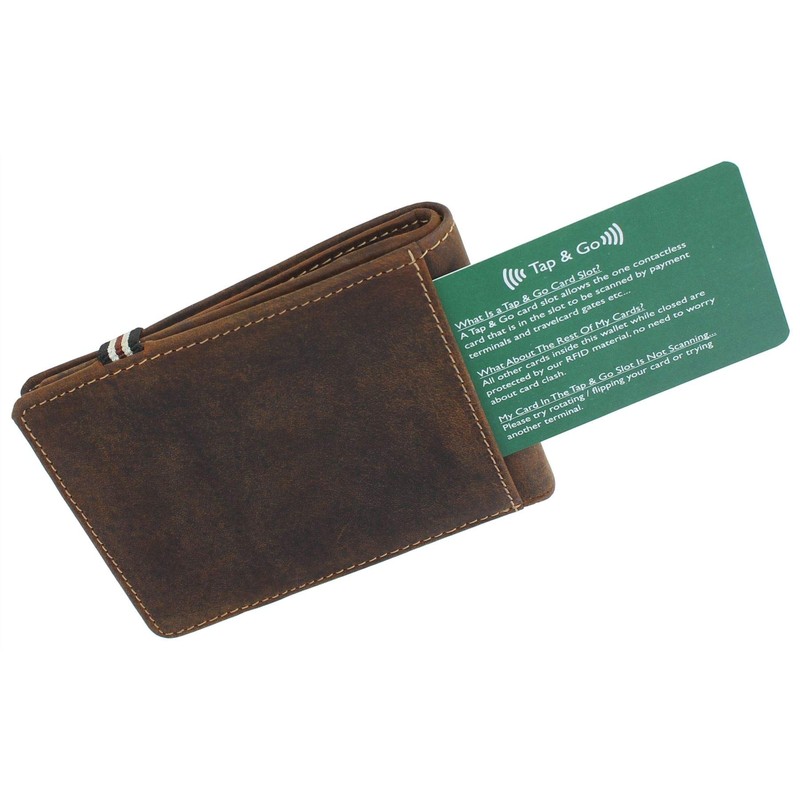 VISCONTI Leather Wallet with Elastic Closure RFID Blocking and Tap
