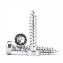 FandWay Torx Cap Head Self-Tapping Screws, M5 x 12/16/20/30/40mm Sheet Metal Screws,304 Stainless Steel Wood Screws Assortment (15-Pieces/each)