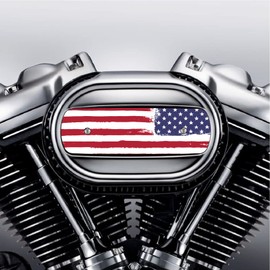 Kustom Cycle Parts American Flag Air Cleaner Cover Insert. Replaces Stock Harley Davidson M8 / 114 Insert. (Red White & Blue Flag)