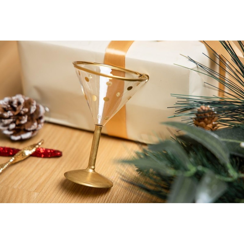 Blown Glass Prosecco Wine Bottle Ornament and Wine Glass Ornament