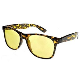4sold Night Driving Yellow Lens Glasses, Tortoise Shell Brown Frame, Full UV400 Protection. Men, Women, Unisex (tortoise night)