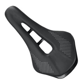 REMDY Bicycle Saddle Seat, Perforated, Cutout, Short Nose, Road Bike, Mountain Bike, Cross Bike, MTB, Breathable, Black