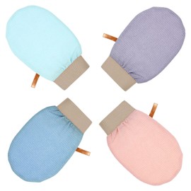 Classicseali 4 Stück Peelinghandschuhe,Unisex Hamam Handschuh für Alle Hauttypen,Exfoliating Glove,Kessa Handschuh zur Förderung der Durchblutung und Entfernung von Hautschuppen,Mehrfarbig